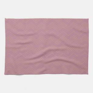 Pink, simple, modern, cool, trendy zigzag pattern kitchen towel