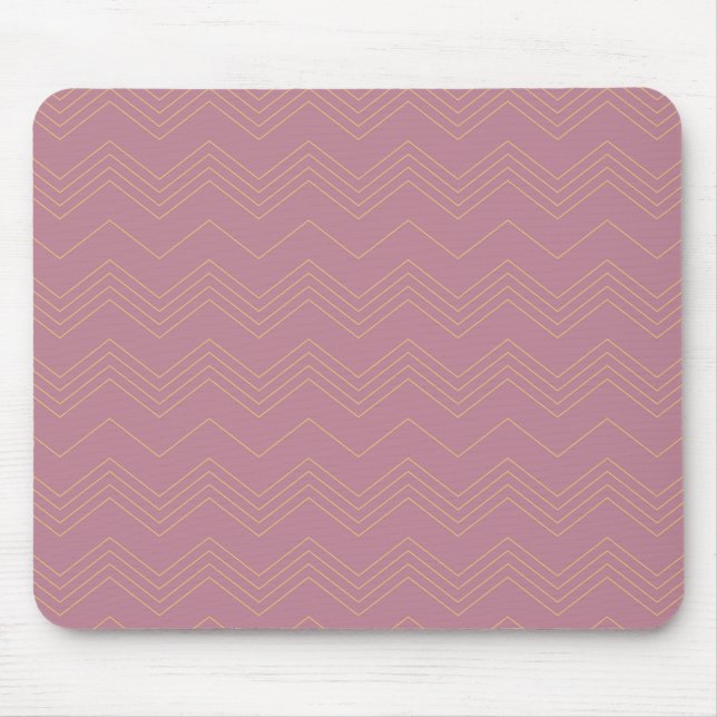 Pink, simple, modern, cool, trendy zigzag pattern mouse pad (Front)