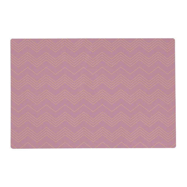 Pink, simple, modern, cool, trendy zigzag pattern placemat (Back)