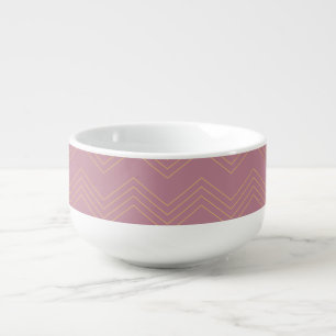 Pink, simple, modern, cool, trendy zigzag pattern soup mug