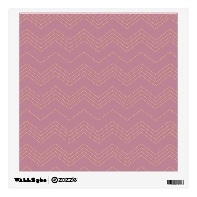 Pink, simple, modern, cool, trendy zigzag pattern wall decal (Front)
