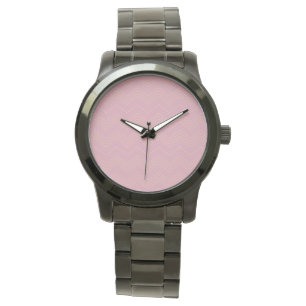 Pink, simple, modern, cool, trendy zigzag pattern watch