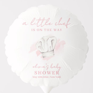 Pink Simple Modern Little Chef Baby Shower Balloon