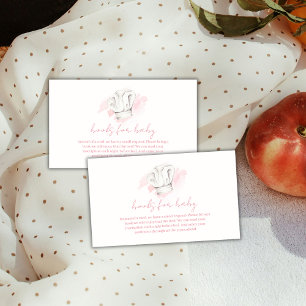 Pink Simple Modern Little Chef Books Baby Shower Enclosure Card