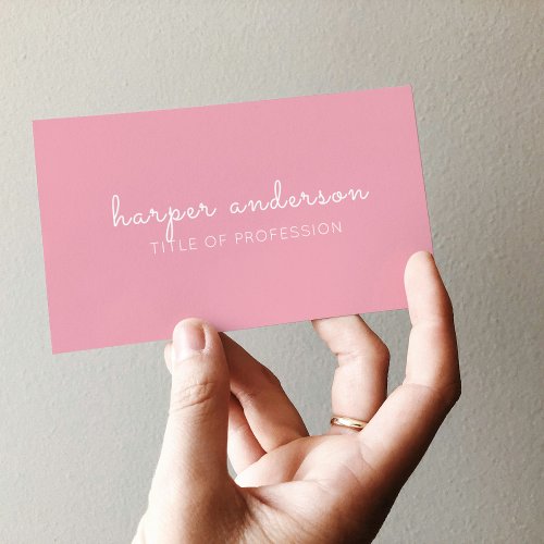 Pink Simple Modern Professional Business Card
