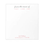 Pink Simple Script From The Mom Of Notepad at Zazzle