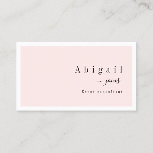Pink Simple Script Modern Luxury Professional Business Card