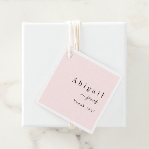 Pink Simple Script Modern Luxury thank you Favor Tags