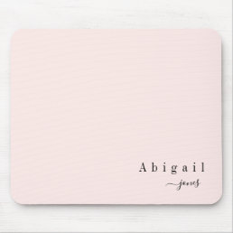 Pink Simple Script Name Modern Luxury personalized Mouse Pad
