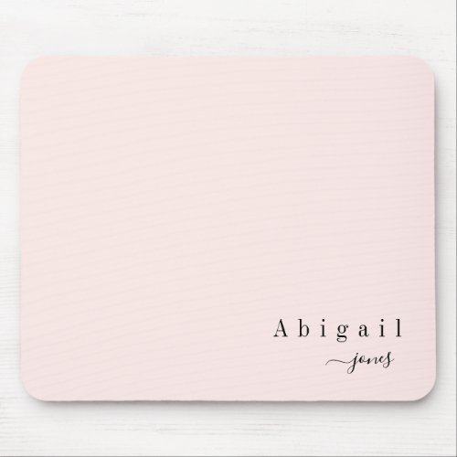 Pink Simple Script Name Modern Luxury personalized Mouse Pad