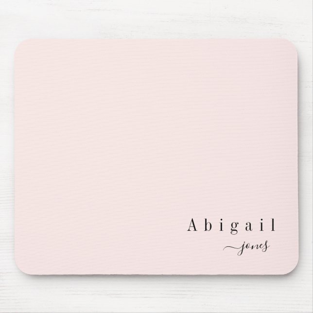 Pink Simple Script Name Modern Luxury personalized Mouse Pad (Front)