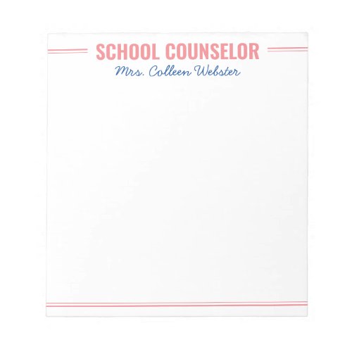 Pink Simple Script Note From School Counselor