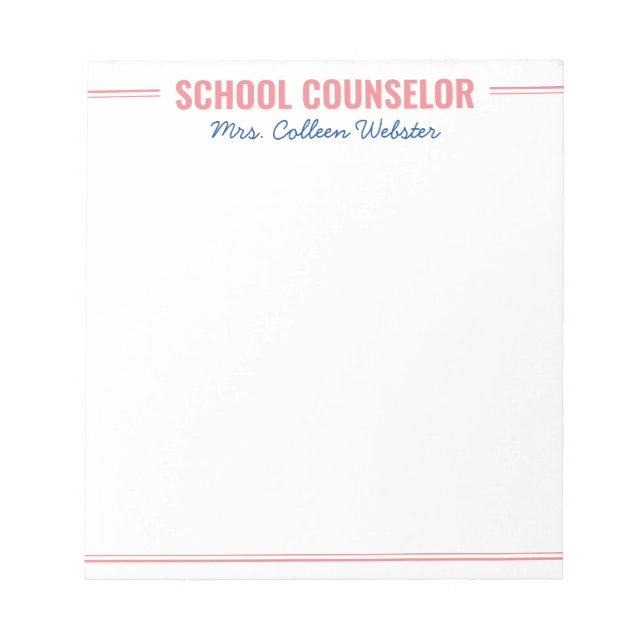Pink Simple Script Note From School Counselor (Front)
