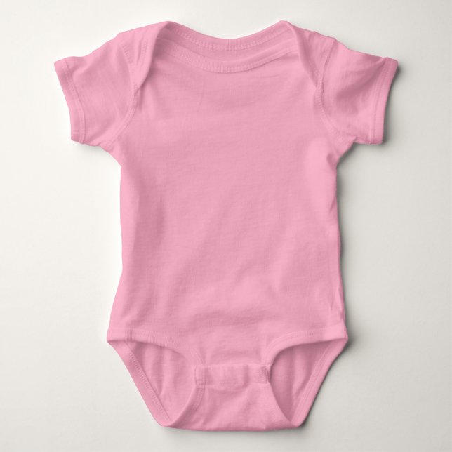 Pink Simple Solid Plain Baby Bodysuit (Front)