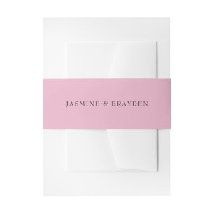Pink Simple Wedding Invitation Belly Band