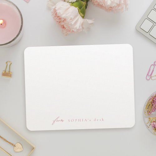 Pink Simply Elegant Modern Personalized Stationery Note Card