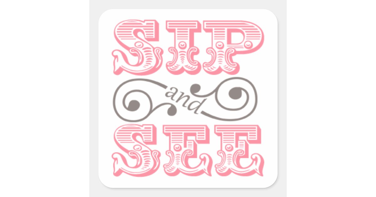 Pink Sip And See Baby Shower Envelope Seals Zazzle Com