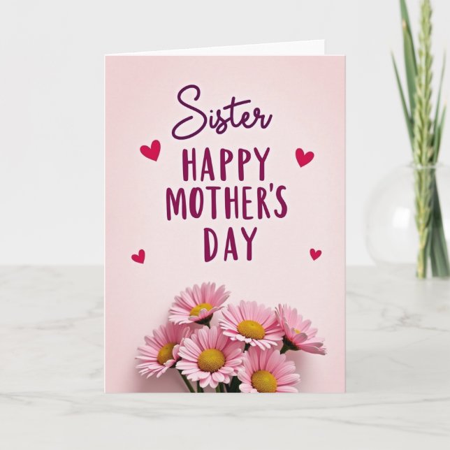 Pink Sister Mothers Day Art Card (Front)