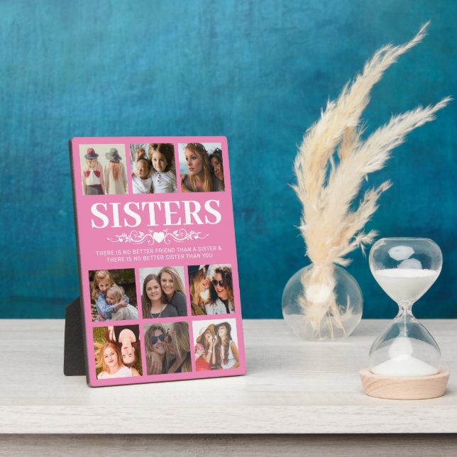 Pink Sister Photo Collage Plaque (Side)
