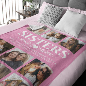 Pink Sisters Photo Collage Fleece Blanket by special_stationery at Zazzle