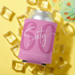 Pink Sixty 60th Sixtieth Birthday Party Gift Can Cooler<br><div class="desc">This is a Pink Sixty 60th Sixtieth Birthday Party Gift Can Cooler!</div>