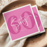 Pink Sixty 60th Sixtieth Birthday Party Napkins<br><div class="desc">This is a Pink Sixty 60th Sixtieth Birthday Party Paper Napkins!</div>