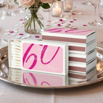 Pink Sixty and Fabulous Name 60th Birthday Party Matchboxes
