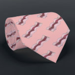 Pink Sizzling Bacon Strips Breakfast Food Tie<br><div class="desc">Necktie features an original marker illustration of a delicious strip of sizzling breakfast bacon,  printed on a pink background.</div>