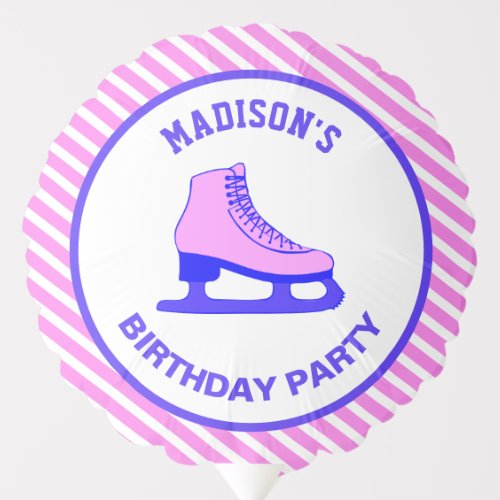 Pink Skate Ice Skating Birthday Party Balloon
