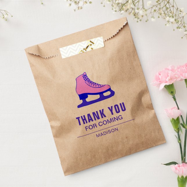 Pink Skate Ice Skating Birthday Party Favor Bag (Sealed)