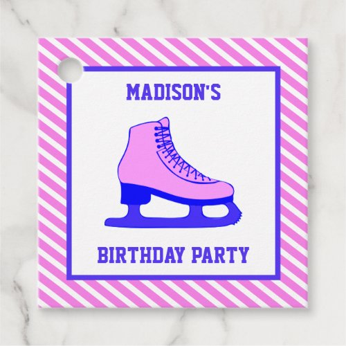 Pink Skate Ice Skating Birthday Party Favor Tags