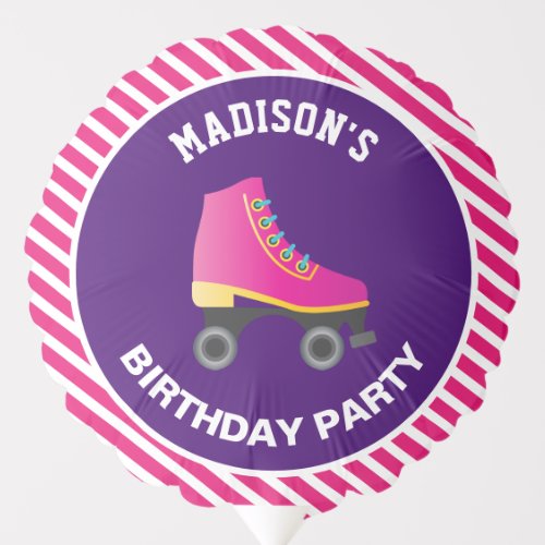 Pink Skate Roller Skating Birthday Party Balloon