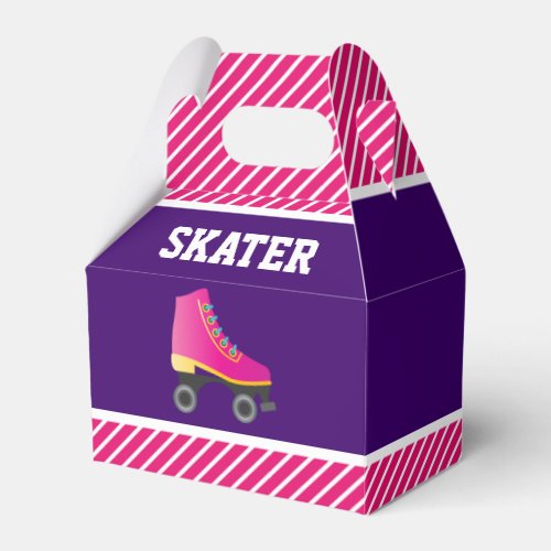 Pink Skate Roller Skating Birthday Party Favor Boxes