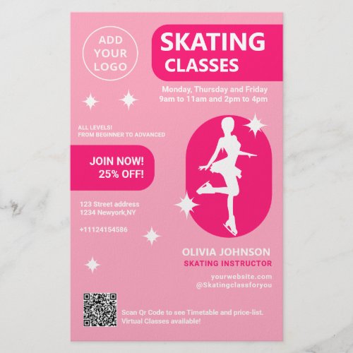 Pink Skating classes Flyer