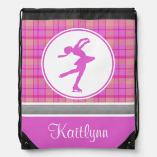 Pink Skating Sweetheart Plaid Backpack