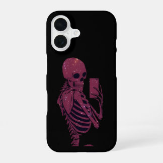 Pink Skeleton Selfie iPhone 16 Case