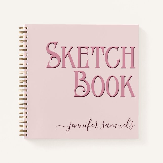 Pink Sketch Book 3D Artist Name (Front)