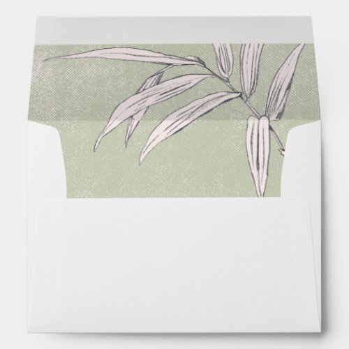 Pink Sketched Simple Garden Botanicals Wedding Envelope