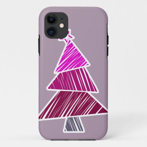 Pink Sketchy Christmas Tree iPhone 5 Case