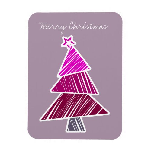 Pink Sketchy Christmas Tree Magnet