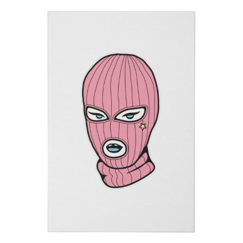 Pink Ski Mask Faux Canvas Print