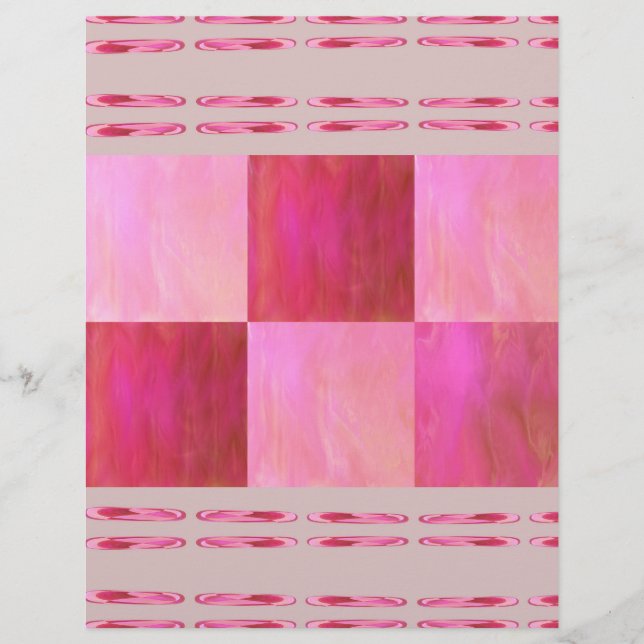 Pink Skies Tiles Bulk Scrapbook Paper Pages (Front)
