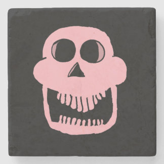 Pink Skull 1 Stone Coaster