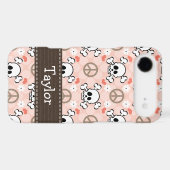 Pink Skull and Crossbones iPhone 4 4s Case-Mate Co Case (Back (Horizontal))