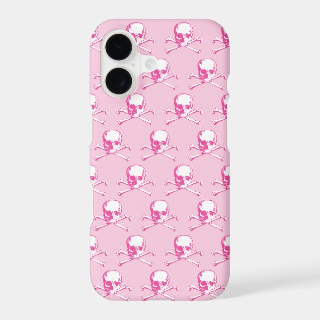Pink Skull And Crossbones Pattern iPhone Case (Back)