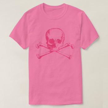 Pink Skull And Crossbones T-shirt by opheliasart at Zazzle