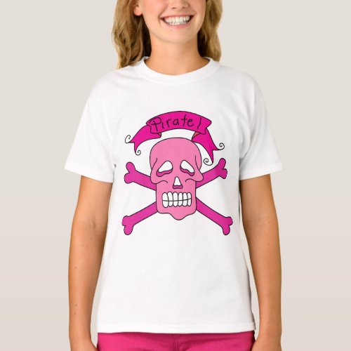 Pink Skull and Crossbones T_shirts and Gifts