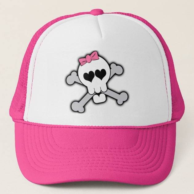 pink skull hat