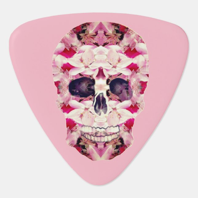 Pink Skull Art Guitar Pick (Front)