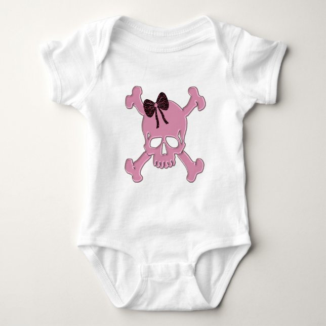 Pink Skull Baby Bodysuit (Front)
